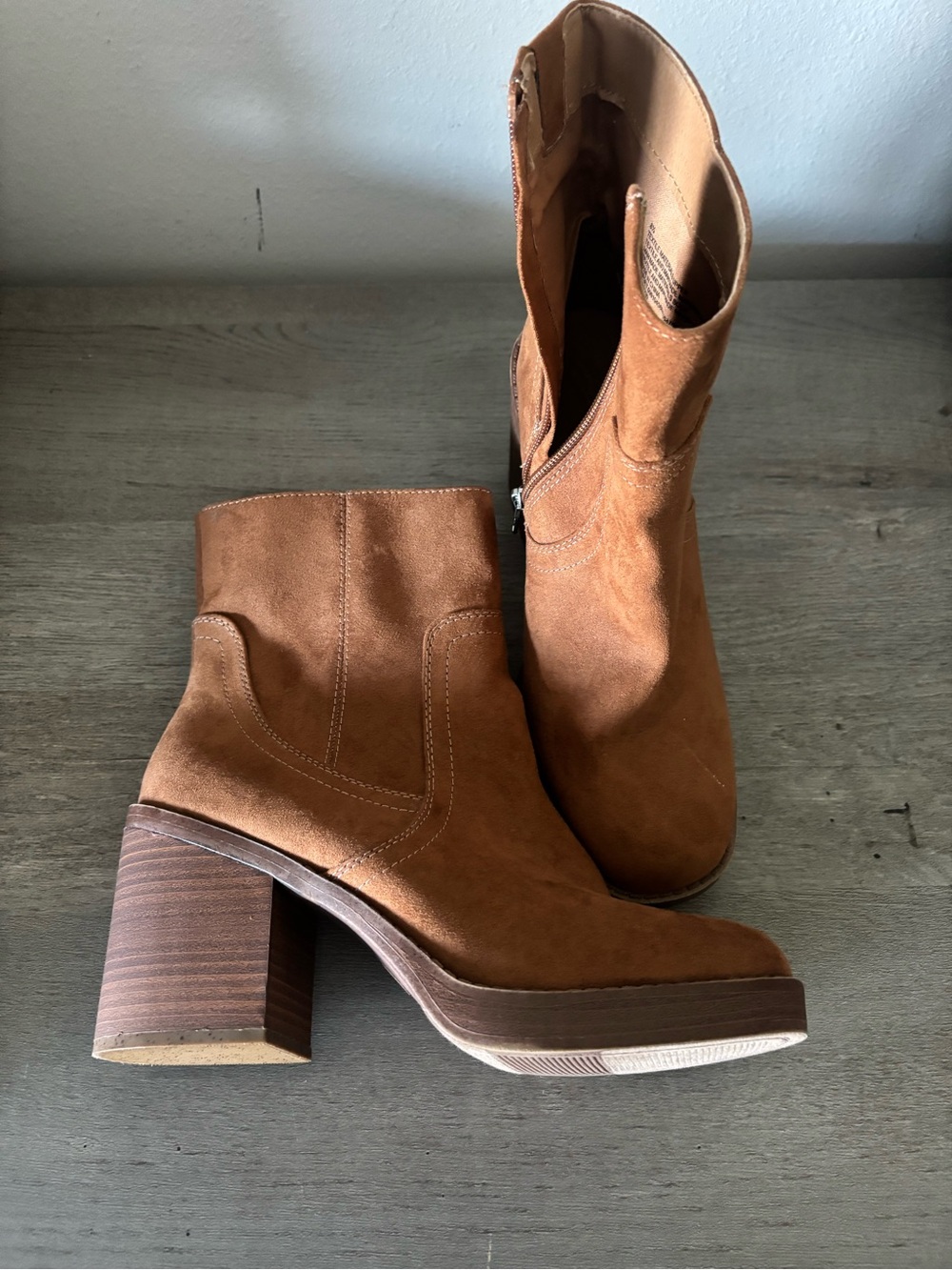 Women’s  Suede Block Heel Ankle Boots